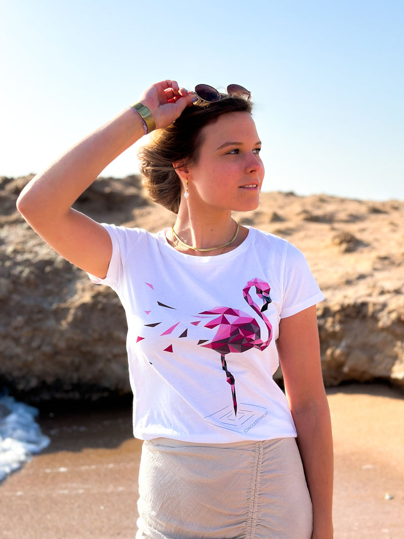 Flamingo Shirt White - CircleStances